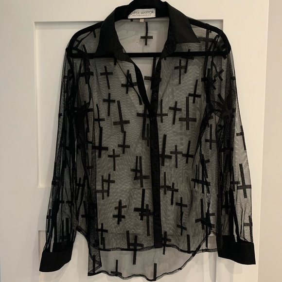 Gypsy Warrior Tops - Cross Top Gypsy Warrior Black Crosses Halloween